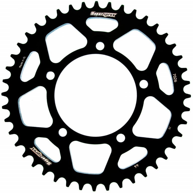 Rear ALU sprocket SUPERSPROX RAL-7026:44-BLK Crni 44T, 525
