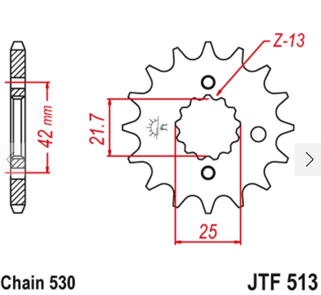 LANČANIK-726.19.93, JTF 513-15RB 15T, 530 rubber cushioned---JT