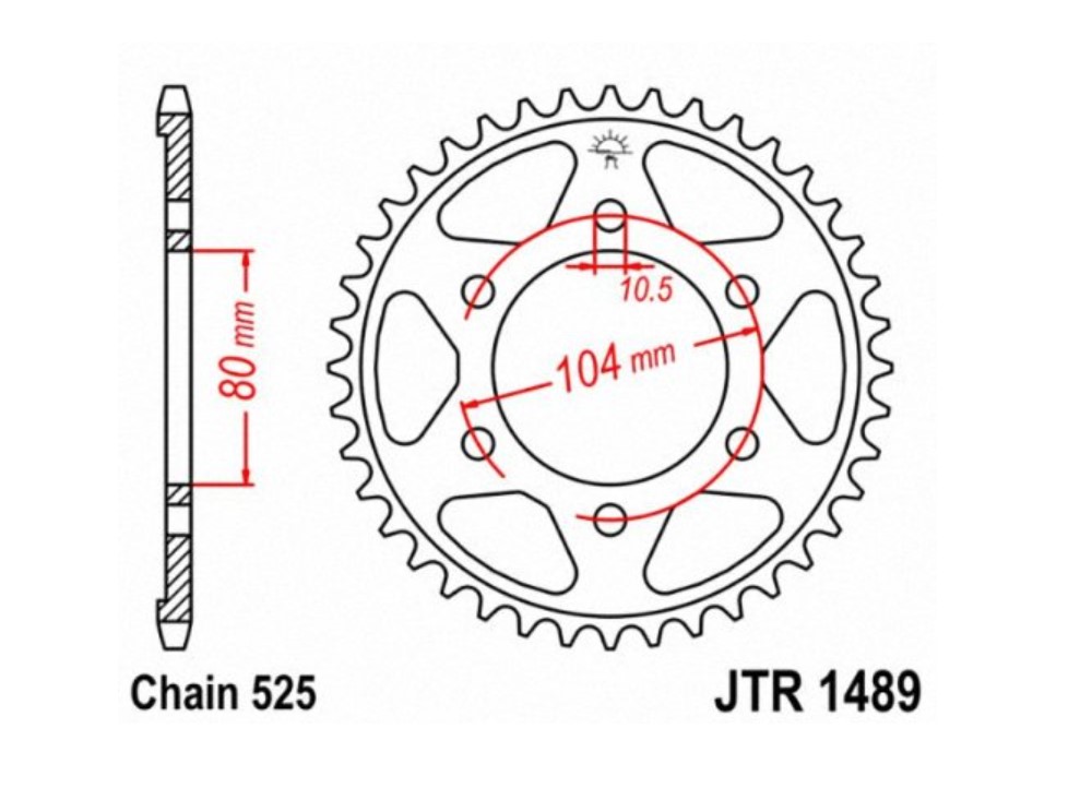 ZADNJI LANČANIK-JTR 1489-43 43T, 525---JT