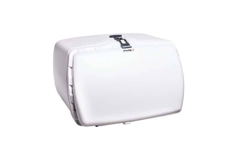 Top box PUIG MAXI BOX 1126B white 90l, with handle