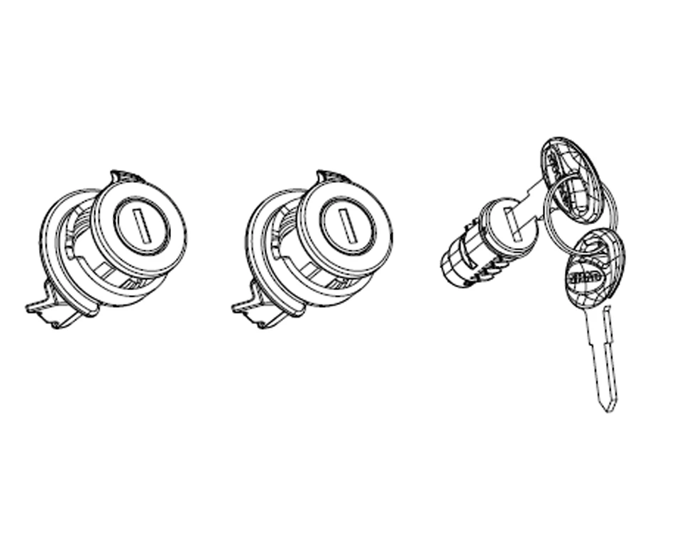 Key kit + 3 red-key cylinders SHAD 203134R1 for SH35 and SH36