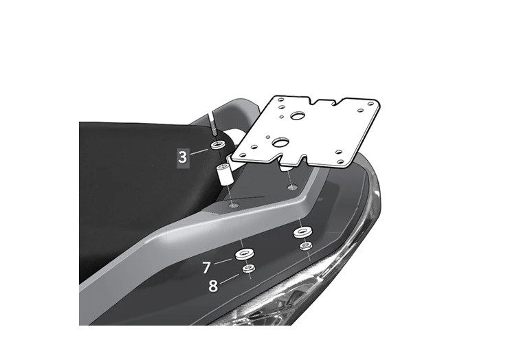 Top Master fitting kit SHAD D0S310ST for DAELIM S3 125 2010-2023, DAELIM S3 250 2010-2023
