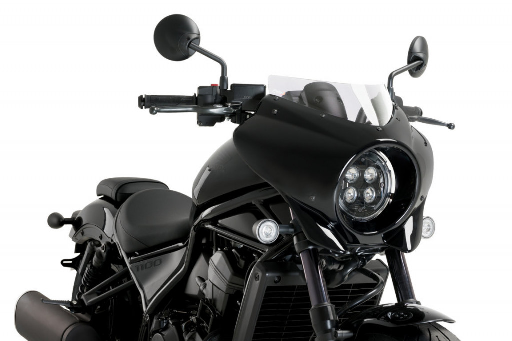 Semifairing PUIG MIRAGE 21460W clear gloss black housing