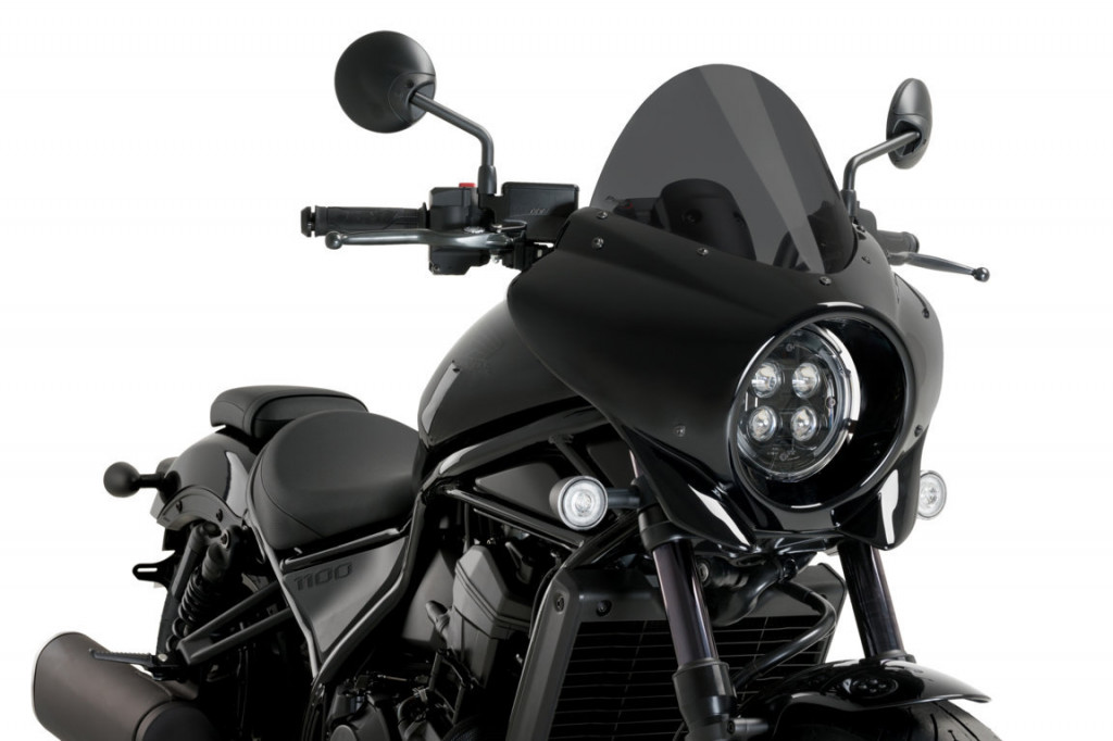 Semifairing PUIG MIRAGE 21461F dark smoke gloss black housing