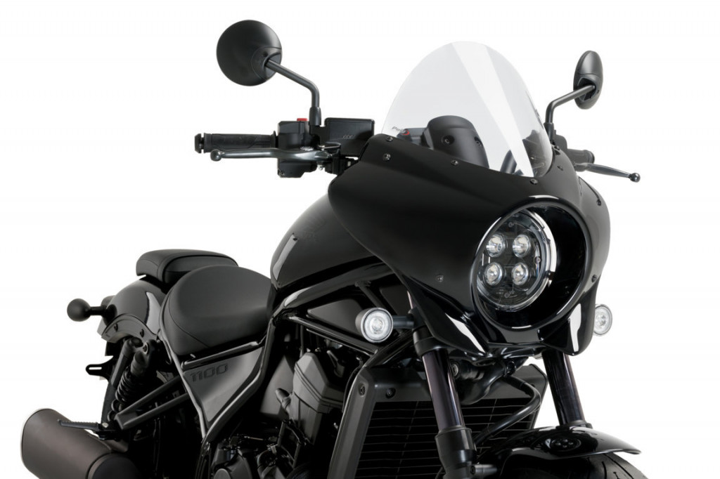 Semifairing PUIG MIRAGE 21461W clear gloss black housing