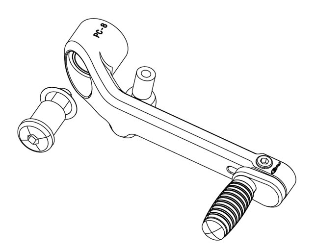 Gear shift pedal PUIG 22396A plavi adjustable