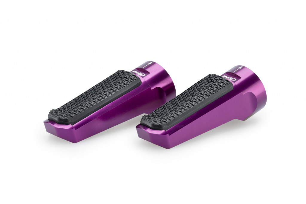 Footpegs without adapters PUIG SPORT 7318L purple with rubber