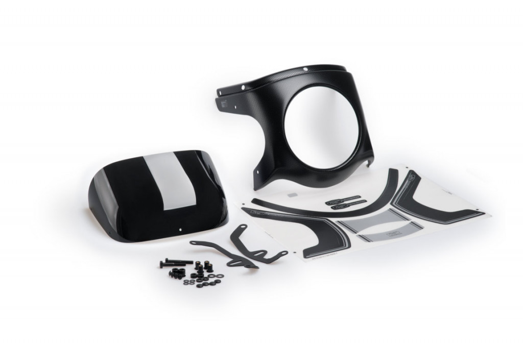 Windshield universal PUIG SEMI-FAIRING 9516N carbon look Crni