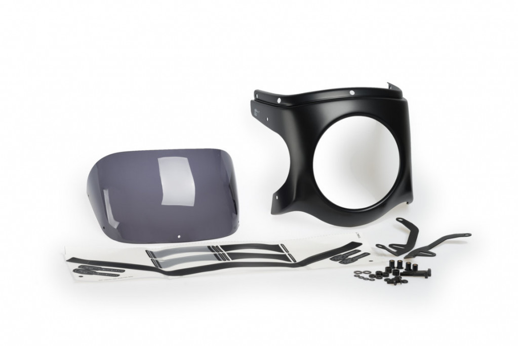 Windshield PUIG SEMI-FAIRING 9554F matt black dark smoke