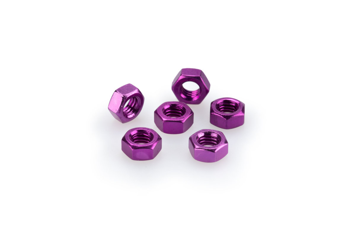 Nuts PUIG ANODIZED 0764L violet M6 (6pcs)