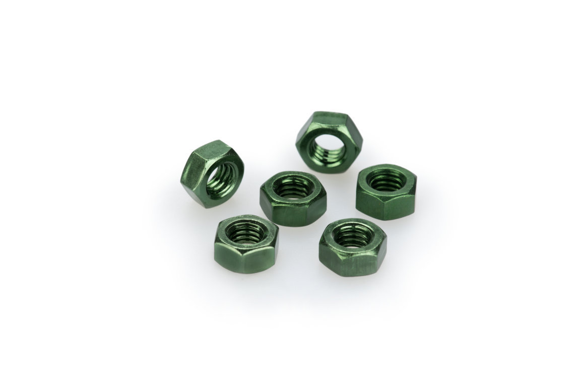 Nuts PUIG ANODIZED 0764V green M6 (6pcs)