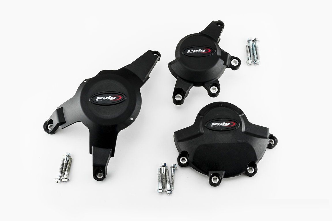  Engine protective covers PUIG 20122N Crni included right, left and alternator caps