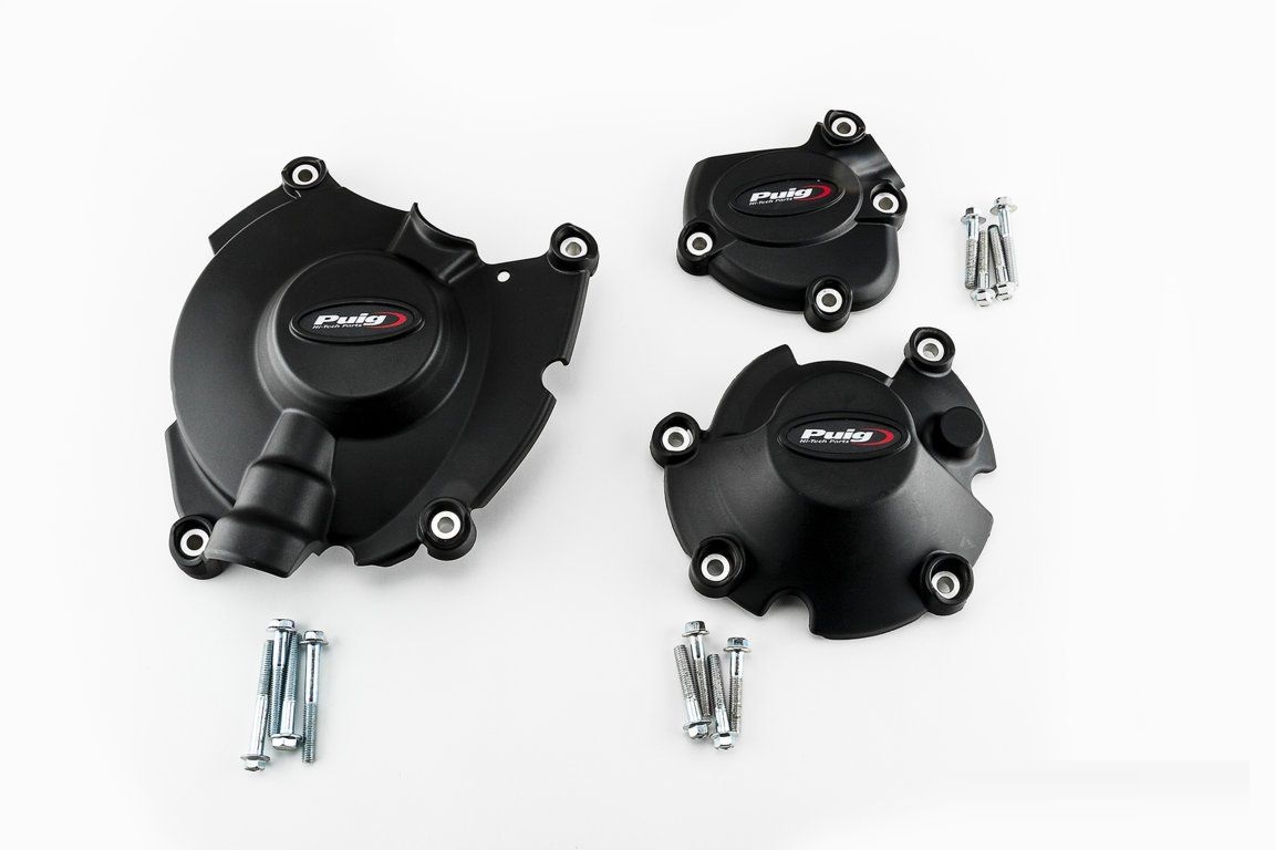  Engine protective covers PUIG 21518N Crni included right, left and alternator caps