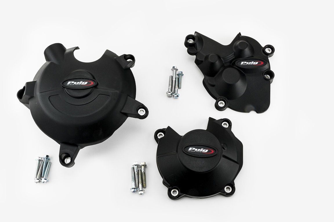  Engine protective covers PUIG 20132N Crni included right, left and alternator caps