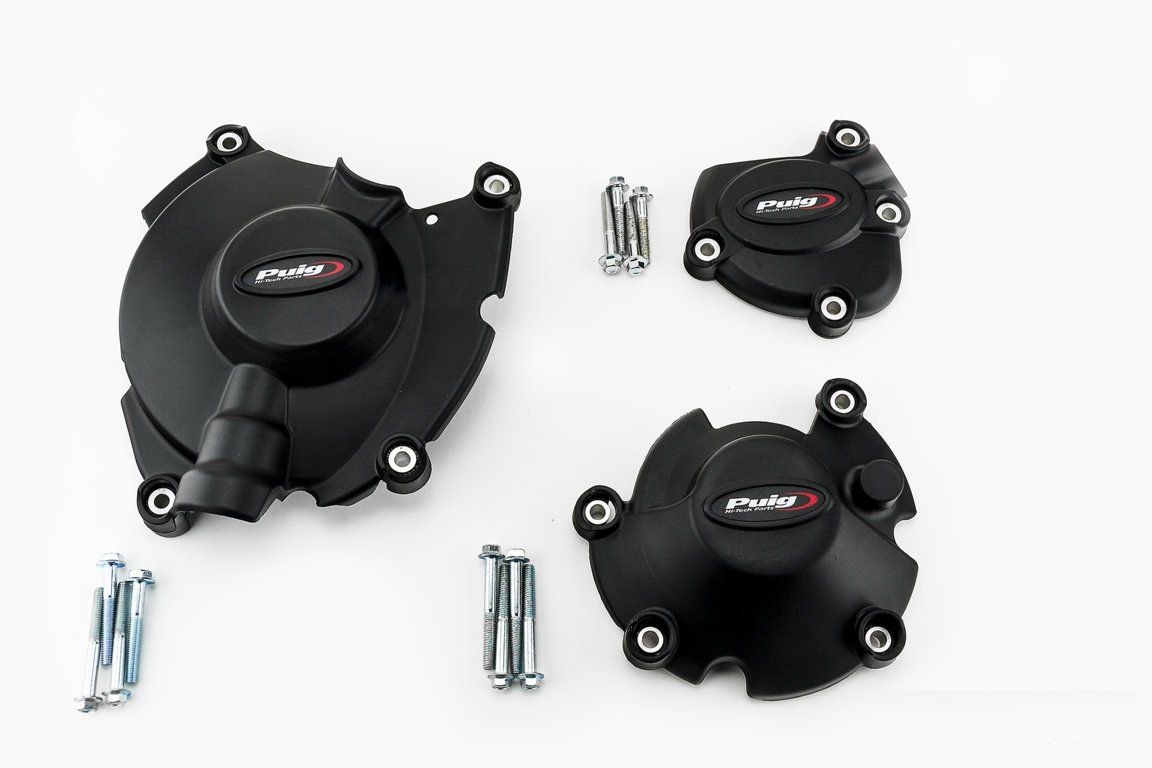  Engine protective covers PUIG 20142N Crni included right, left and alternator caps