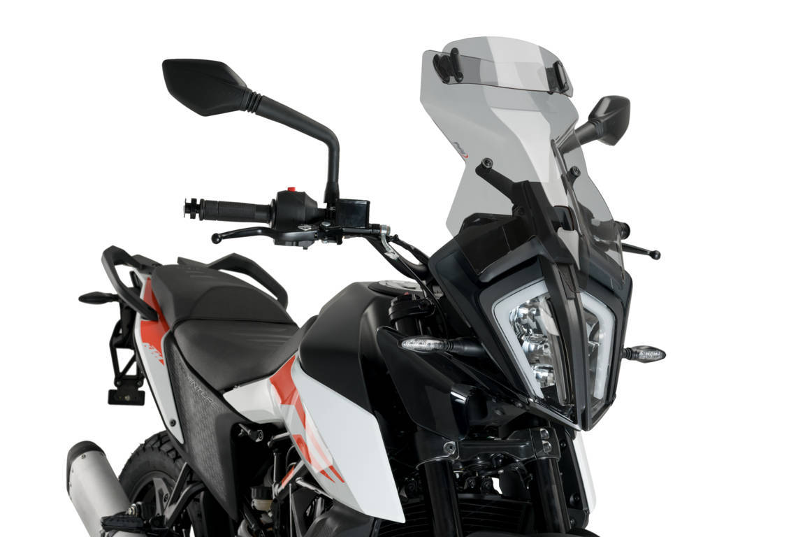 Windscreen PUIG TOURING WITH VISOR 20415H smoke for KTM Adventure 390 / R 2020-2024