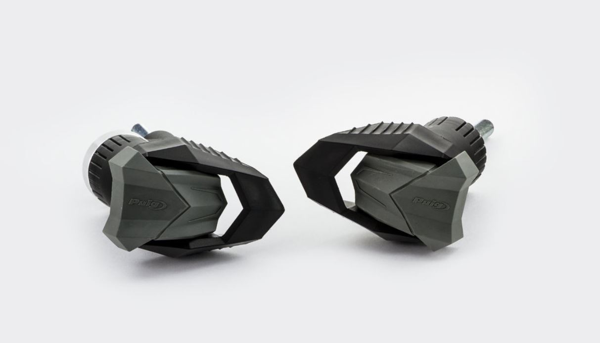 Frame sliders PUIG R19 20450N Crni black with grey rubber