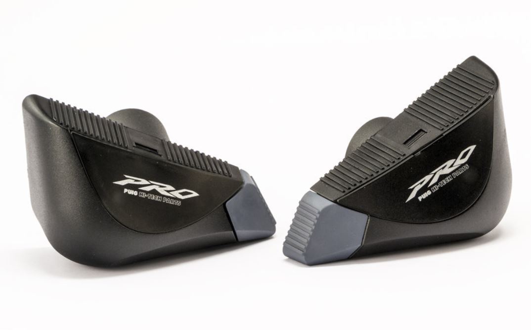 Frame sliders PUIG PRO 20451N black with grey rubber