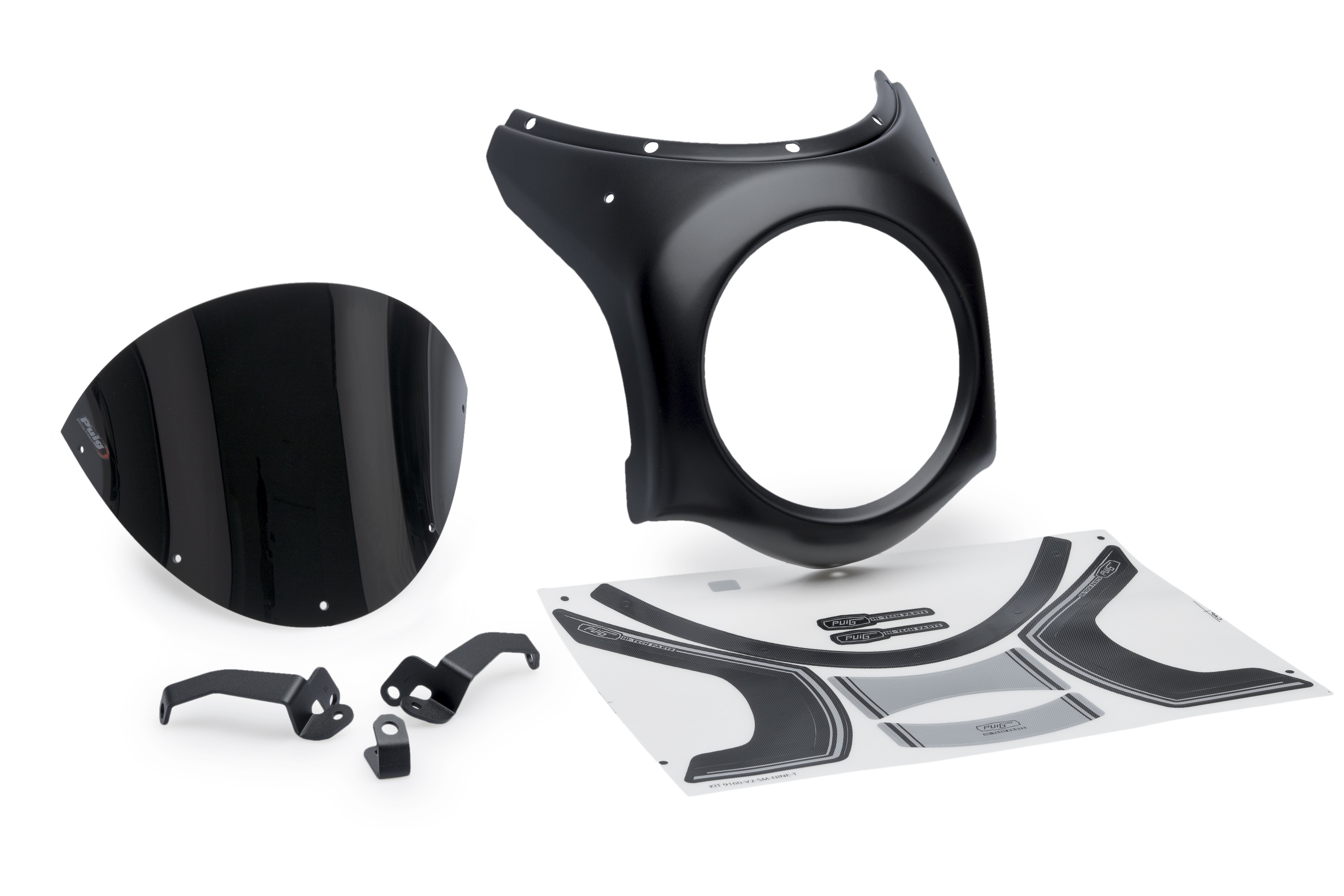 Semifairing PUIG RETRO 21961N Crni black housing