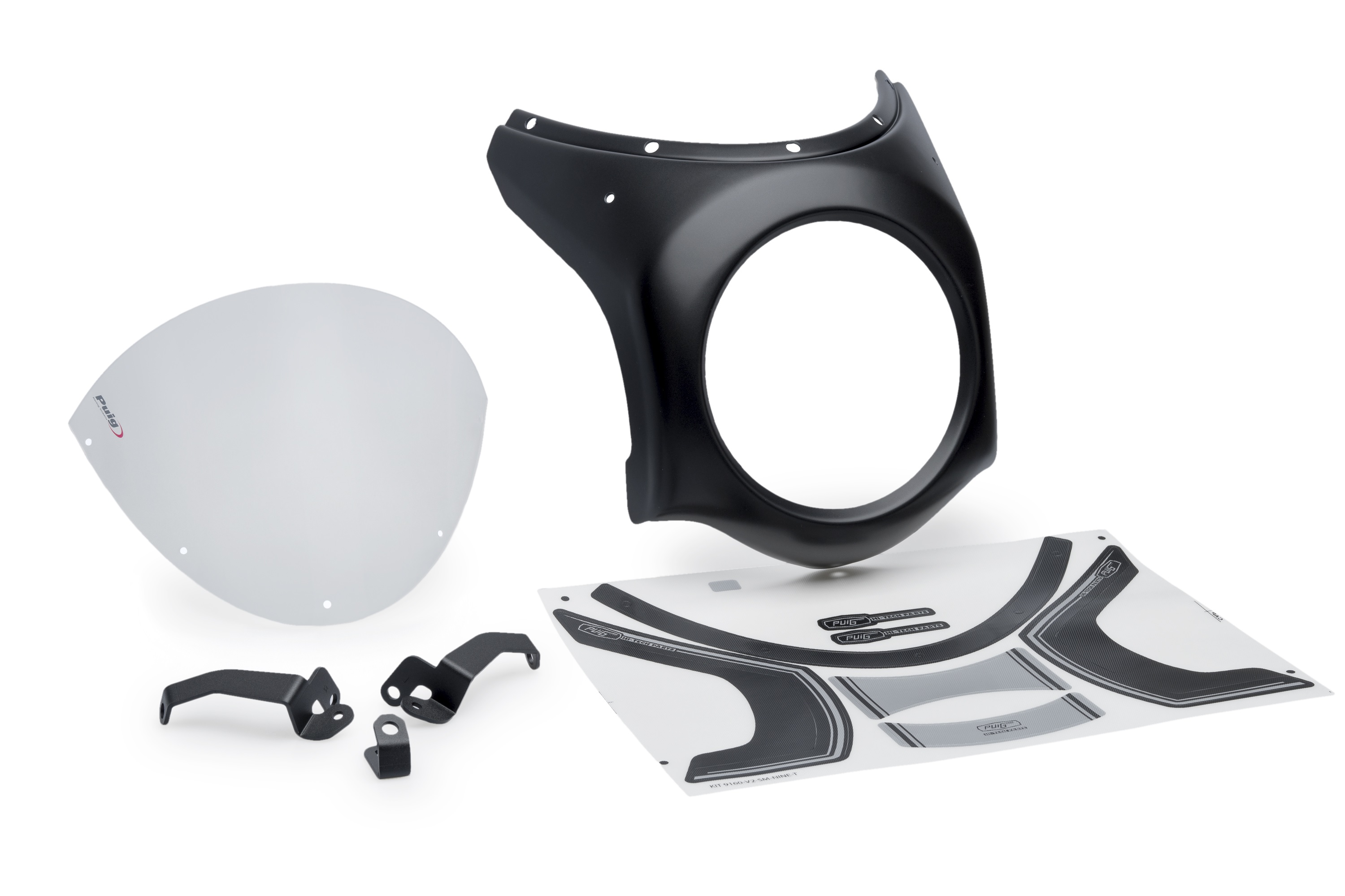 Semifairing PUIG RETRO 21961W clear black housing