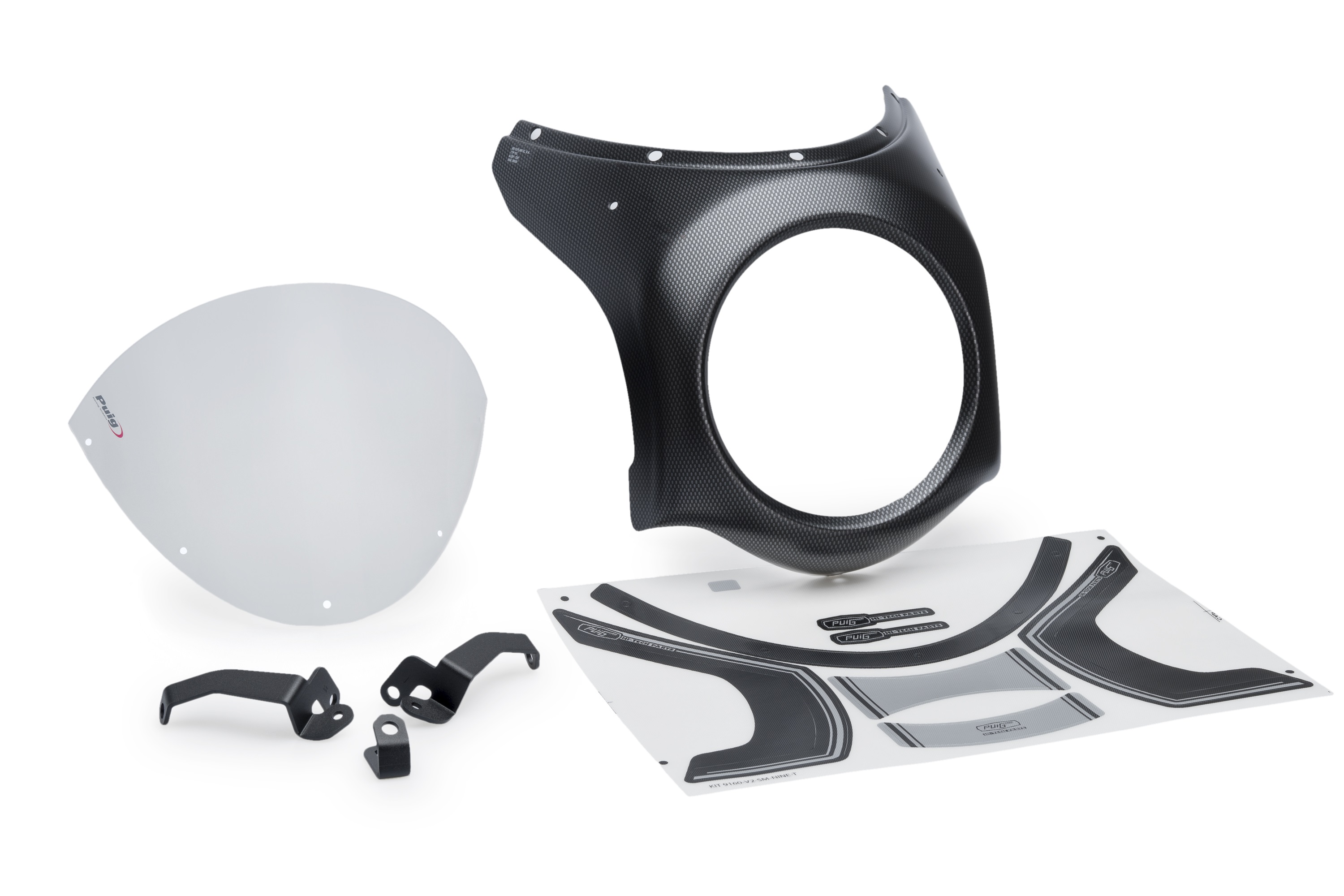 Semifairing PUIG RETRO 21962W clear carbon liquid housing