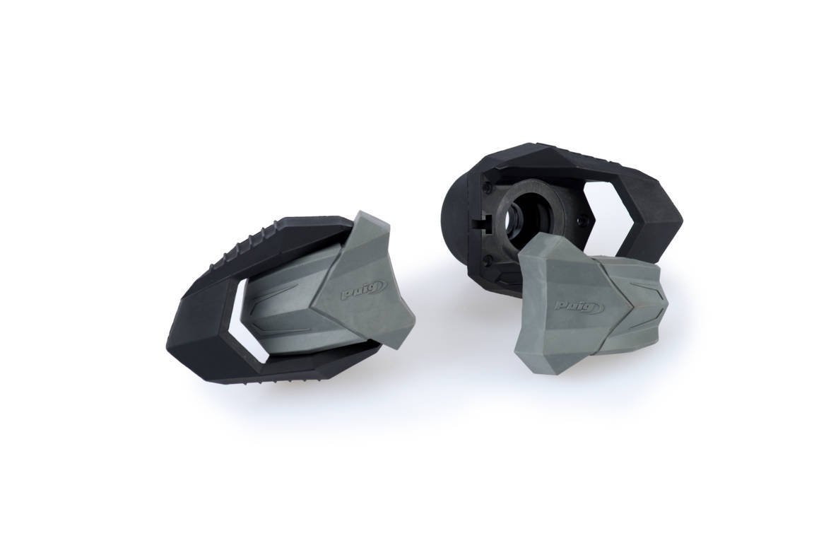 Spare nylon puck with rubber end PUIG R19 3151N for screw M10 black with grey rubber