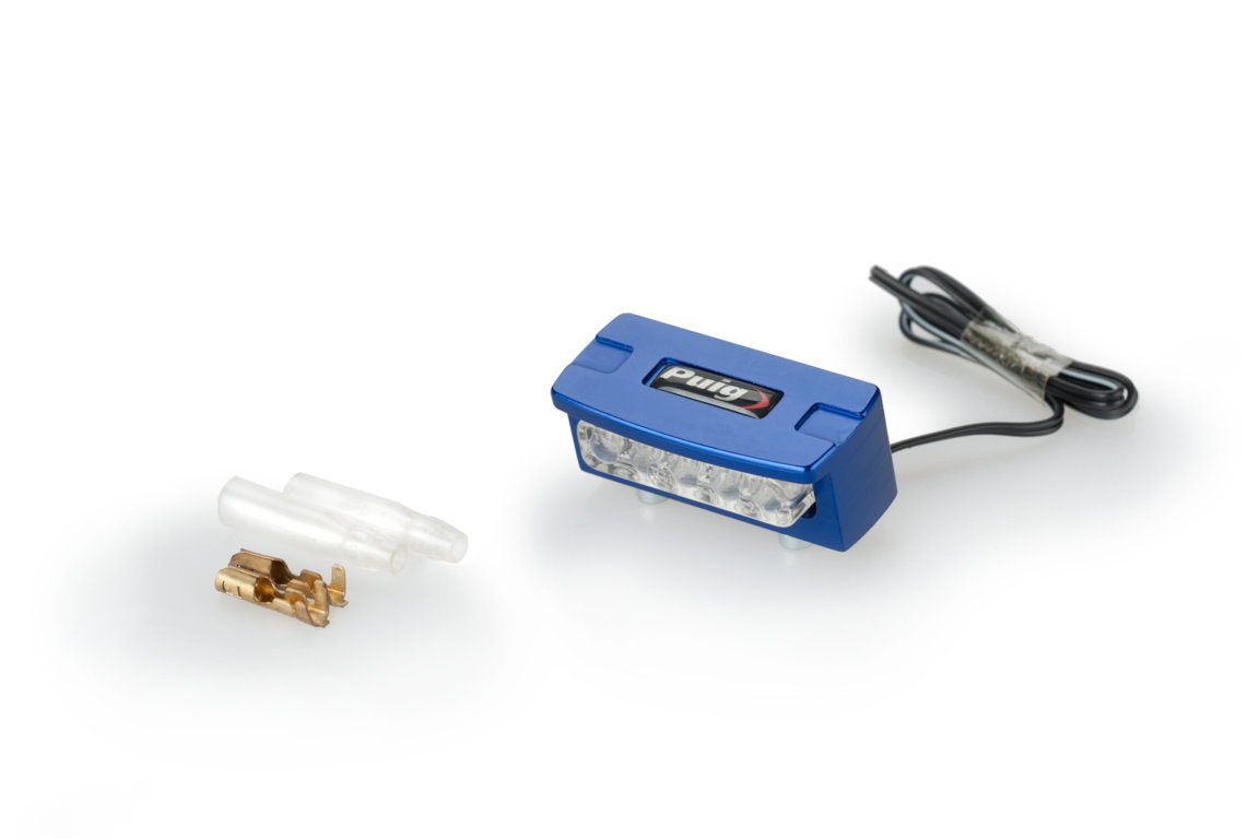 Licence support light PUIG FLASH 4136A plavi alu with LEDs