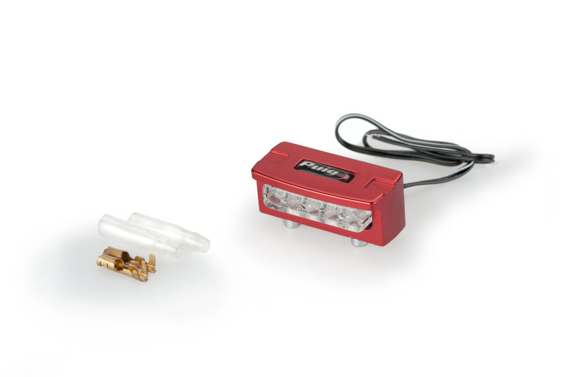Licence support light PUIG FLASH 4136R crven alu with LEDs