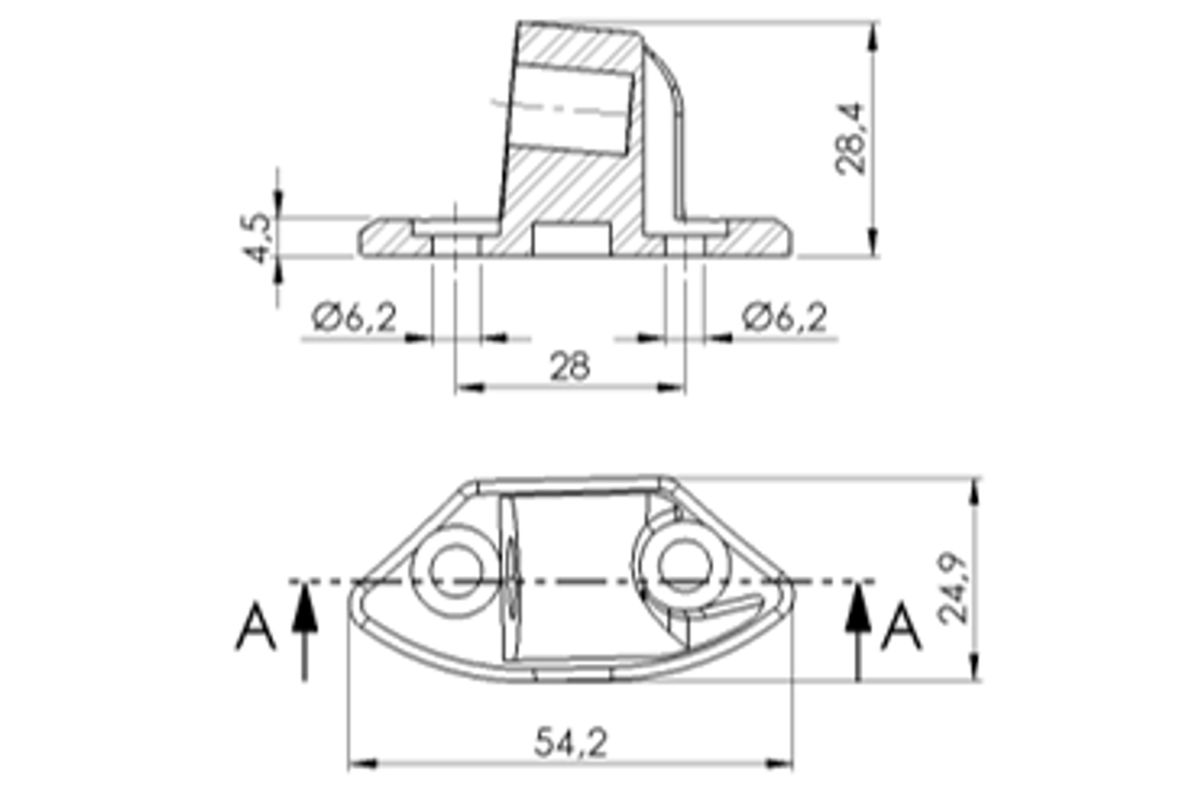 Mirror adaptor PUIG 9640N Crni to fairing