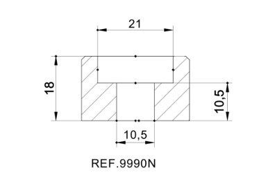 Mirror adaptor PUIG 9990N Crni bar end