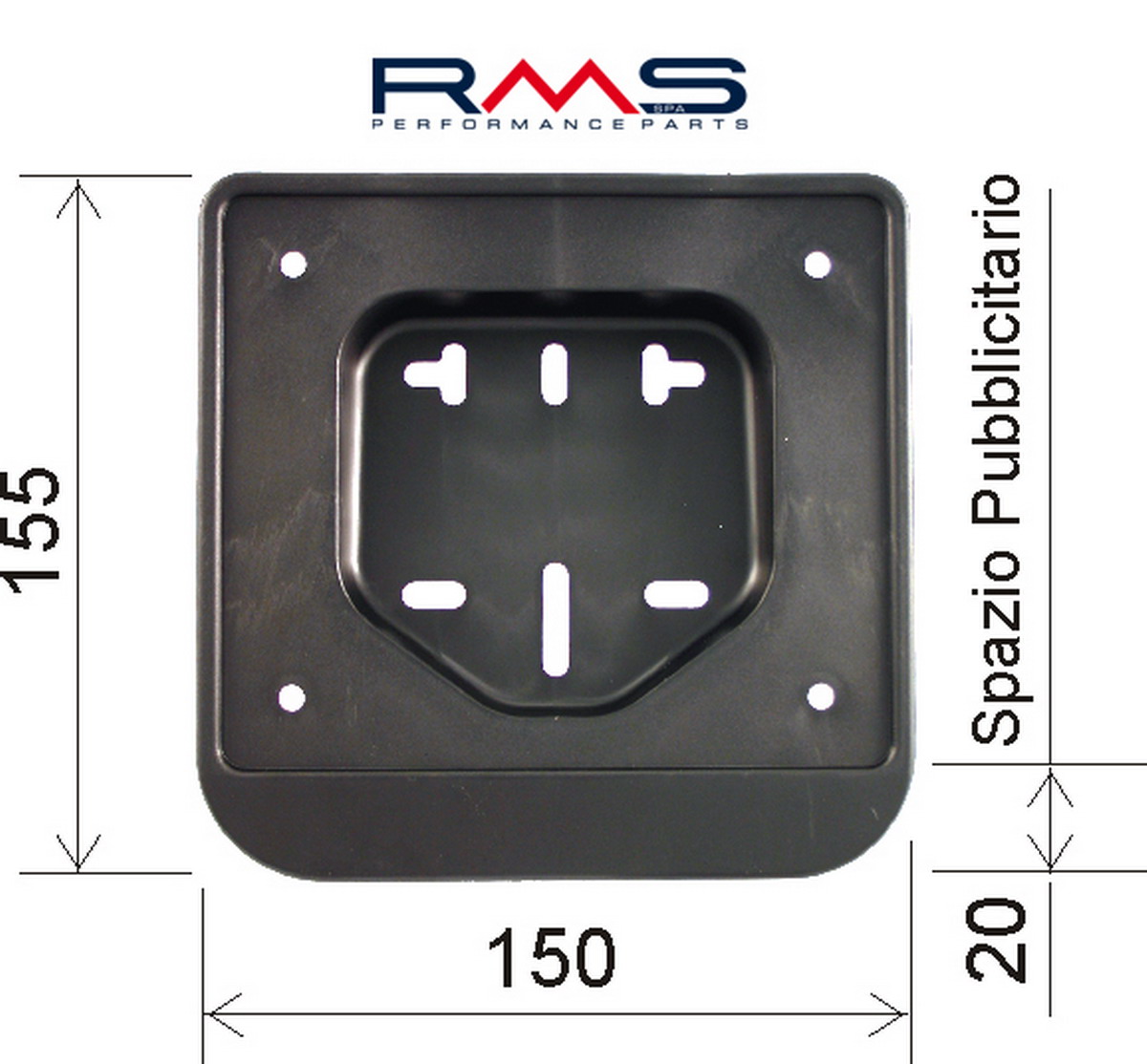 Plate holder RMS 142700040 for moped and scooter