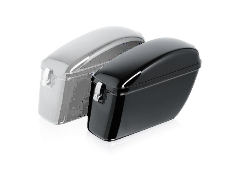 Rigid saddlebag CUSTOMACCES SILVER AR0012N Crni right