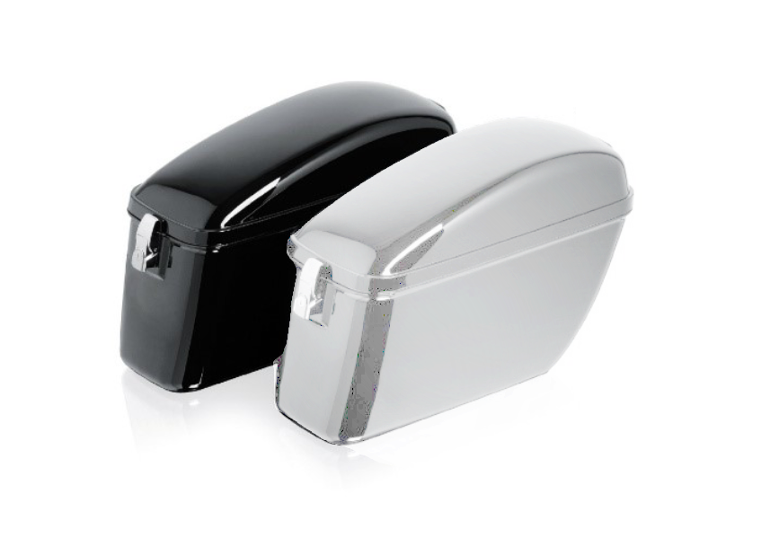 Rigid saddlebag CUSTOMACCES SILVER AR0013N Crni left
