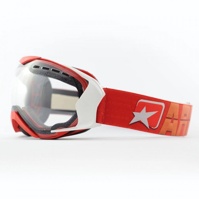 Goggles ARIETE MANTIS 13940-RBT crven white claws, clear lens