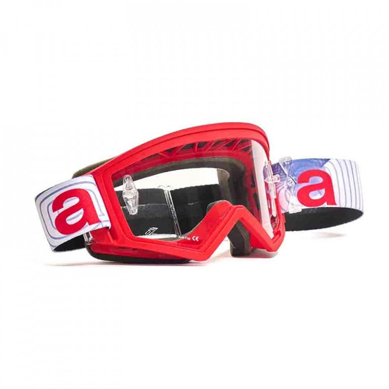 Goggles ARIETE MUDMAX WAVE 14970-WAR light blue red - clear lens with pins
