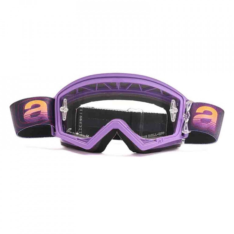 Goggles ARIETE MUDMAX WAVE 14970-WVG purple yellow - clear lens with pins