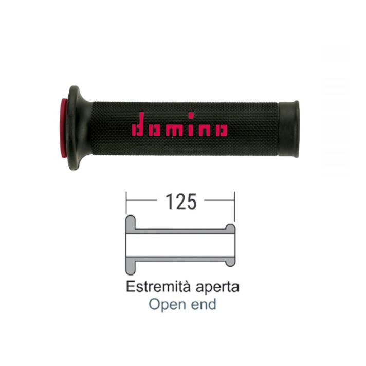 Hand grips DOMINO 184170110 black/red DOMINO