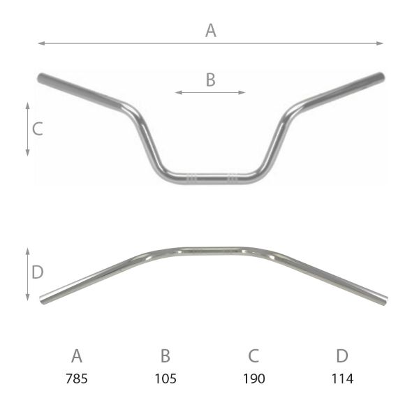 Handlebar DOMINO 184171050 Road high bend chronium plated