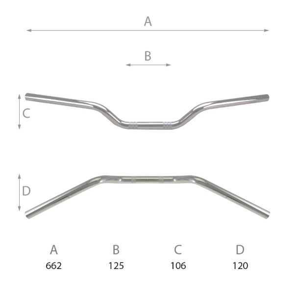 Handlebar DOMINO 184171070 Road medium bend chronium plated