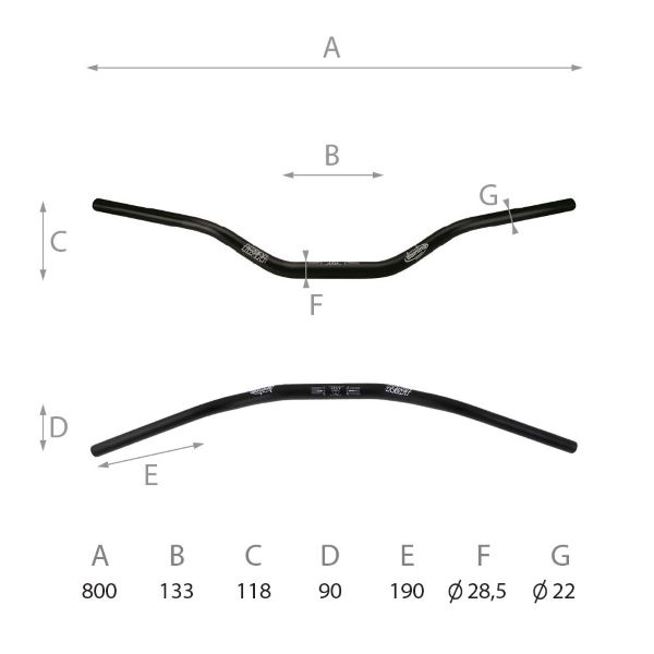 Handlebar DOMINO 184171110 Road high bend Crni