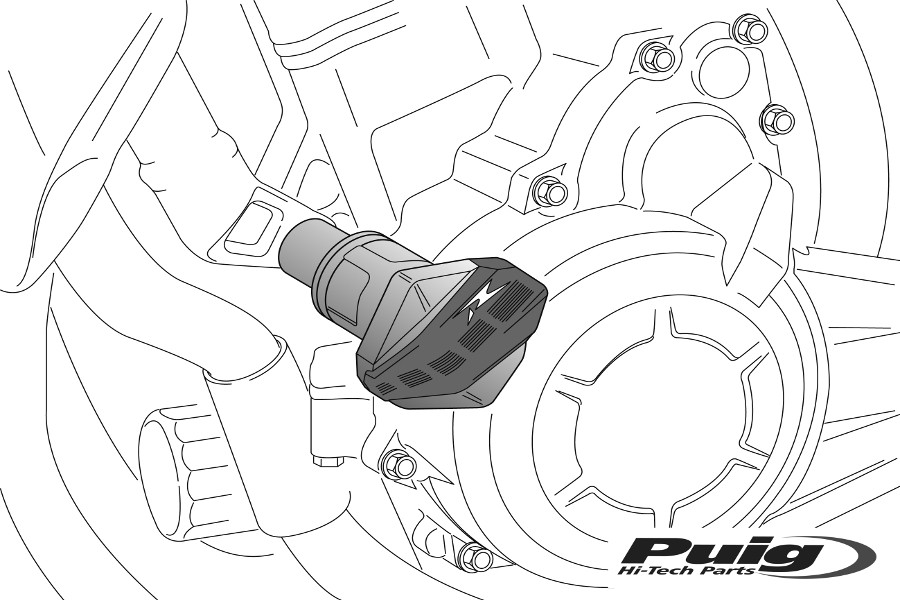 Frame sliders PUIG R12 1868B white with grey rubber