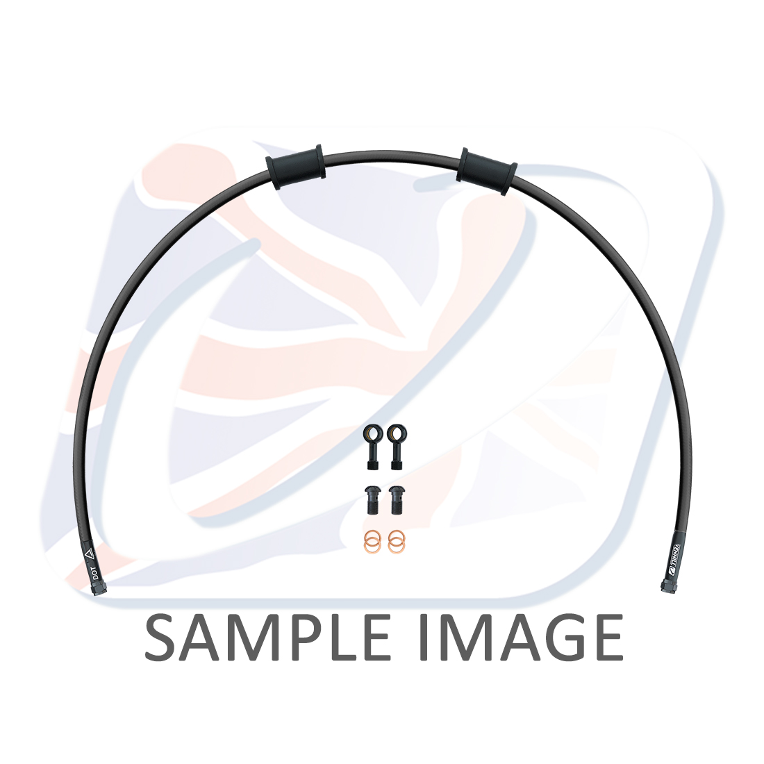 Kit prednjih kočionog crijeva Venhill POWERHOSEPLUS MZ-2001FB-BK (1 hose in kit) Black hoses, black fittings
