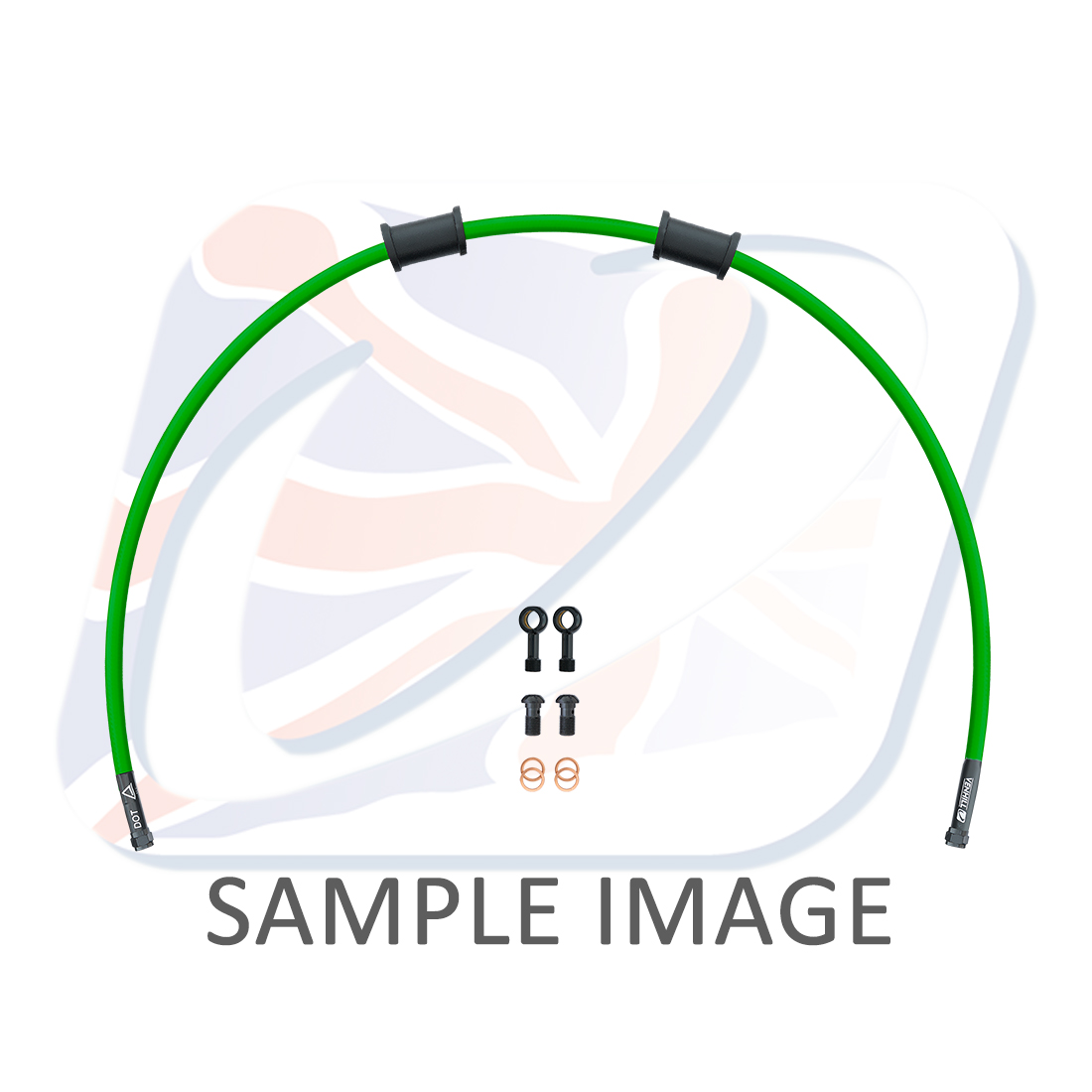 Kit prednjih kočionog crijeva Venhill POWERHOSEPLUS MZ-2001FB-GR (1 hose in kit) Green hoses, black fittings