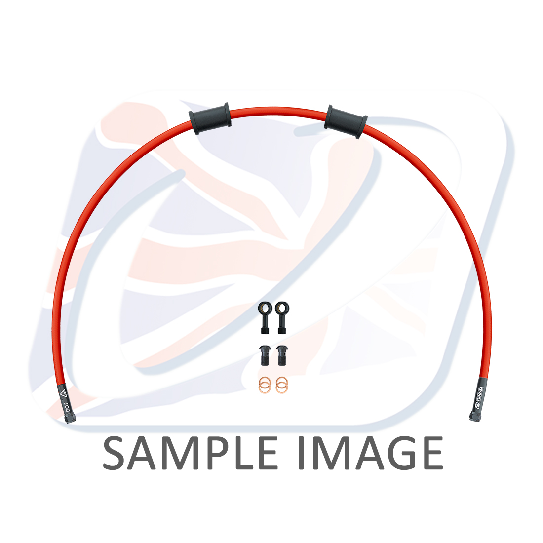 Kit prednjih kočionog crijeva Venhill POWERHOSEPLUS MZ-2001FB-RD (1 hose in kit) Red hoses, black fittings