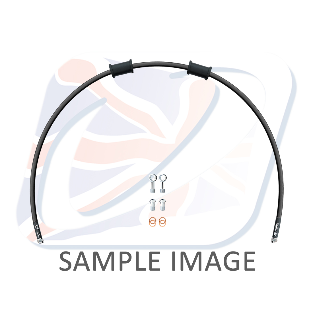Kit prednjih kočionog crijeva Venhill POWERHOSEPLUS MZ-2001F-BK (1 hose in kit) Black hoses, chromed fittings