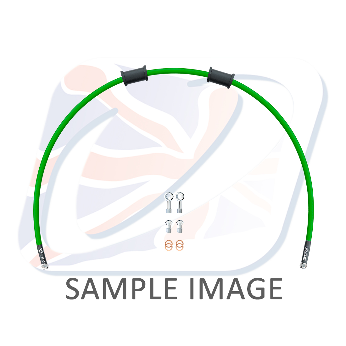Kit prednjih kočionog crijeva Venhill POWERHOSEPLUS MZ-2001F-GR (1 hose in kit) Green hoses, chromed fittings