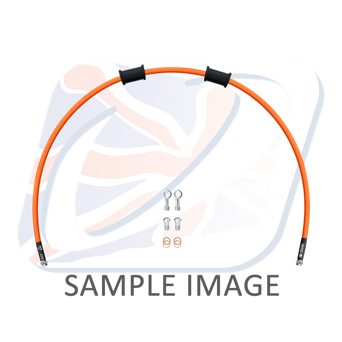 Kit prednjih kočionog crijeva Venhill POWERHOSEPLUS MZ-2001F-OR (1 hose in kit) Orange hoses, chromed fittings