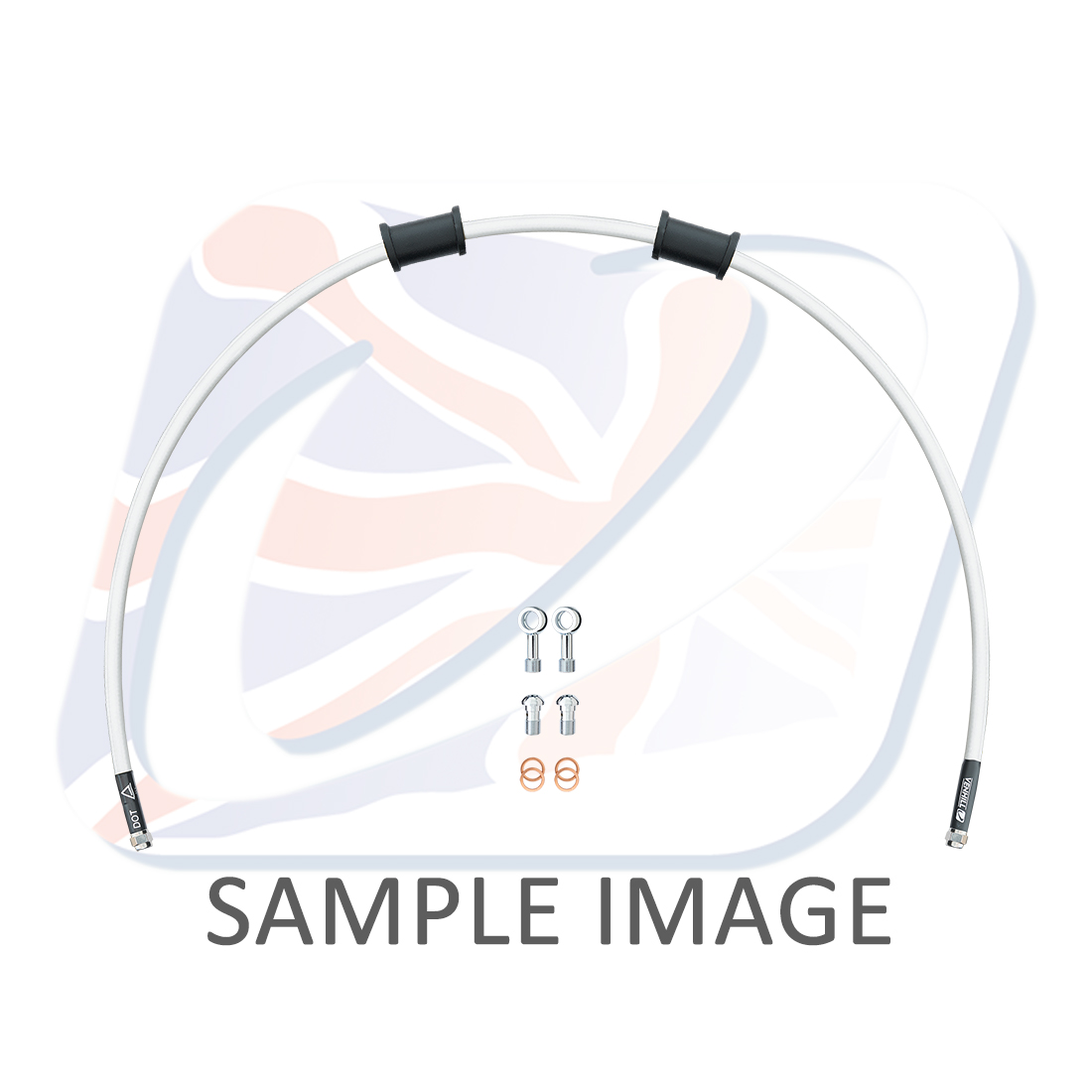 Clutch hose kit Venhill POWERHOSEPLUS KAW-11005C-WT (1 hose in kit) White hoses, chromed fittings