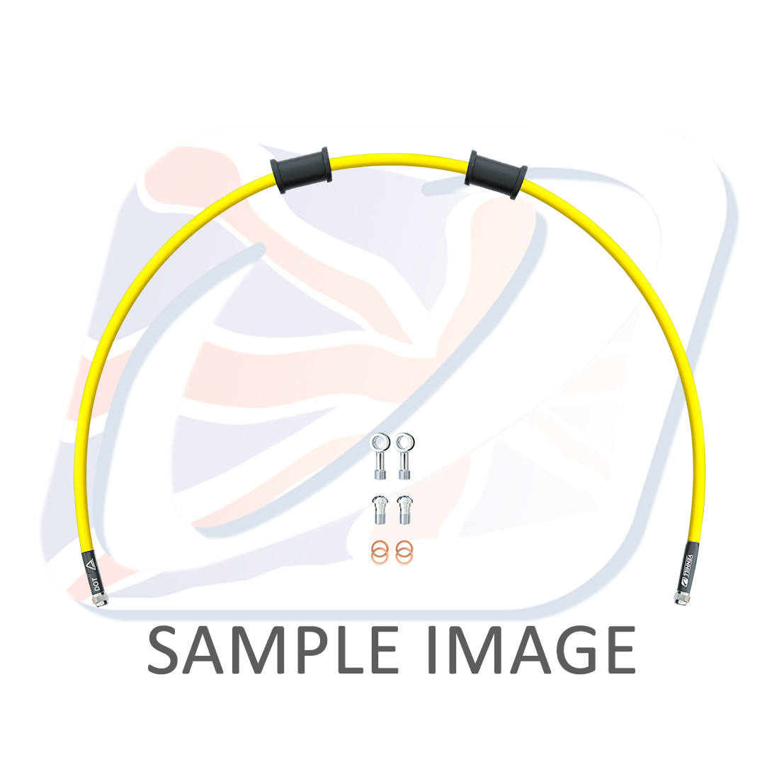 Kit prednjih kočionog crijeva Venhill POWERHOSEPLUS MZ-2001F-YE (1 hose in kit) Yellow hoses, chromed fittings