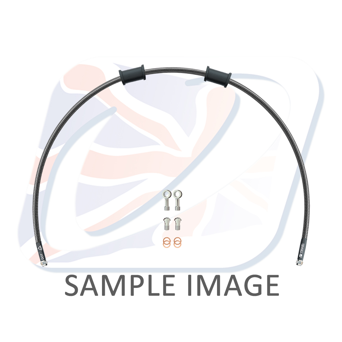 Rear brake hose kit Venhill POWERHOSEPLUS HON-10004RS-CB (1 hose in kit) Carbon hoses, stainless steel fittings